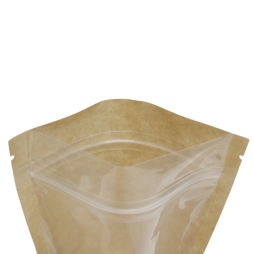 Bolsa de Embalaje de Papel Kraft Bolsa Marrón con Ventana Transparente, Sello de Cremallera de Pie 6x9" - Imagen 5 de 6