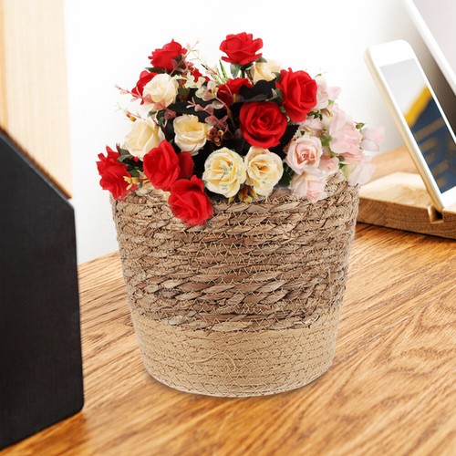 Cesto per Piante a Mano Vaso per Fiori Tessuto Fioriera per Piante da Interno - Foto 2 di 11