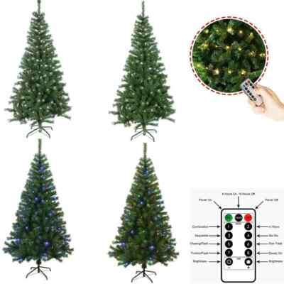 Weihnachtsbaum künstlich 4/5/6/7 Fuß Deluxe mit LED Fernbeleuchtung und Ständer 