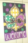 New Fleur de Lis Welcome Banner Purple Green Gold Mardi Gras Everyday — photo 2