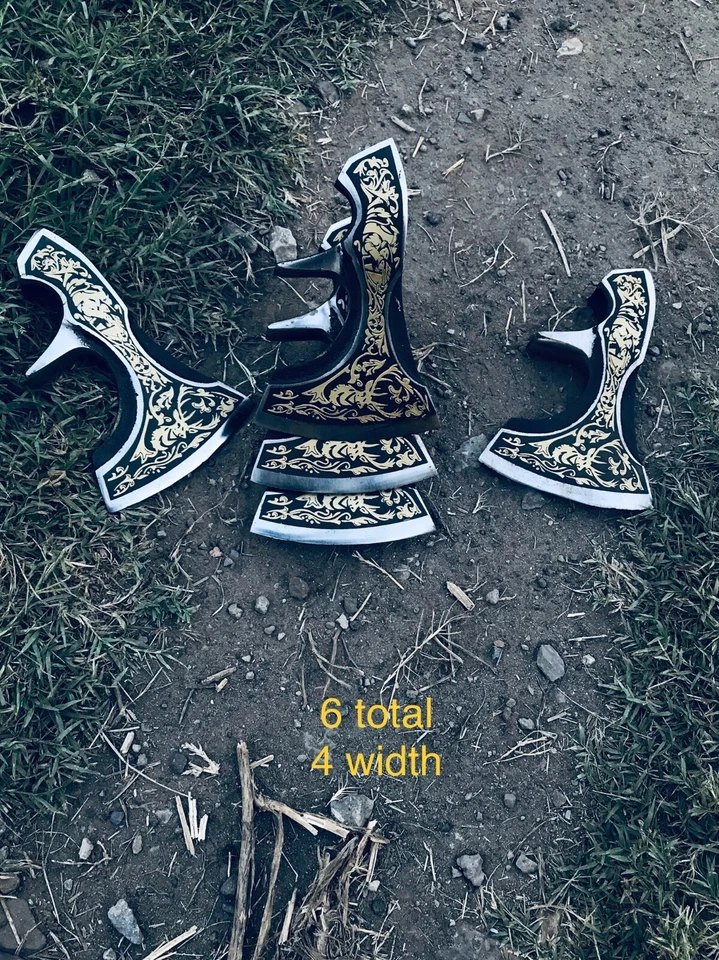 Lote de 5 x MDM Forjado a Mano Vikingo Tomahawk Cabeza de Hacha Antigua Medieval Cabeza de Hacha AX Foto 4 de 4