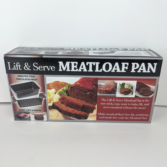 Meatloaf Pan Lift & Serve NonStick 2Piece Set Grey Brand New