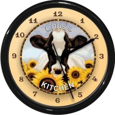 Personalized Sunflower Daisy Daisies Cow Kitchen Wall Clock 0724