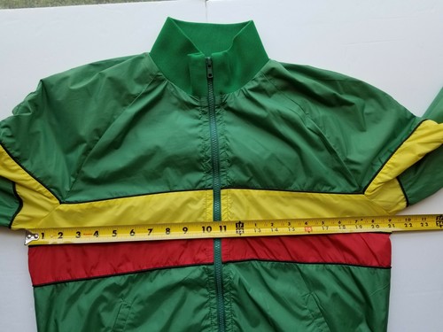 Marc Jacobs Mens Bomber Mock Collar Slit Pockets Full Zip Green W/2 Stripes Sz S - Picture 6 of 12