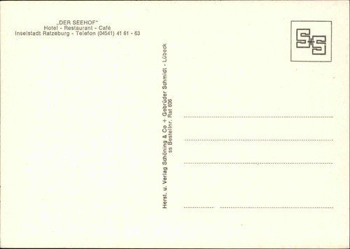 RATZEBURG Der Seehof Hotel Restaurant Café color Luftbild-AK Luftaufnahme ~1970 - Picture 2 of 2