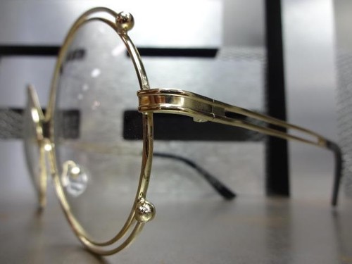 Mujeres DE GRAN TAMAÑO VINTAGE RETRO Estilo Lentes Transparentes GAFAS Gran Redondo Oro Marco - Imagen 6 de 10
