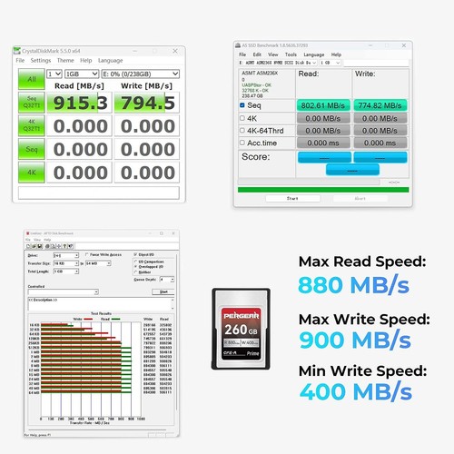 PERGEAR 260GB CFexpress Type A Memory Card Up to 900MB/s Write Speed - Picture 2 of 7