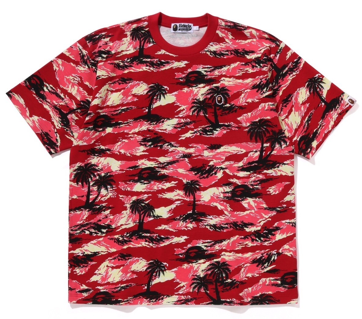 A BATHING APE Men's PALM TREE CAMO ONE POINT RELAXED FIT TEE