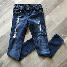 South Pole Distressed Women's Skinny Blue Jeans sz 1