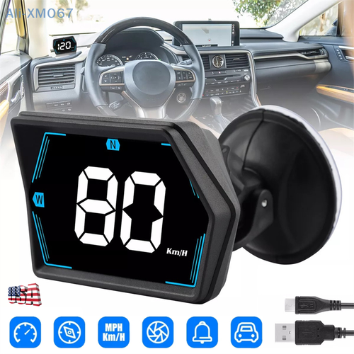 Universal Digital Speedometer GPS Car HUD Head Up Display MPH Overspeed Alarm 3" - Picture 15 of 16