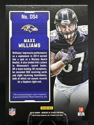 Maxx Williams 2015 Rookies & Stars vestido para el éxito parche #DS4 Ravens novato radiocontrol - Imagen 2 de 4