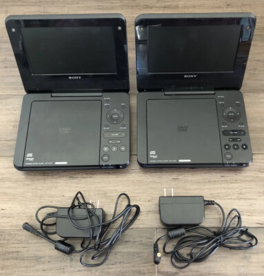 2 Sony DVP-FX750 Portable DVD Players w/ 7'' Screen & Speakers Chargers FOR PARTS