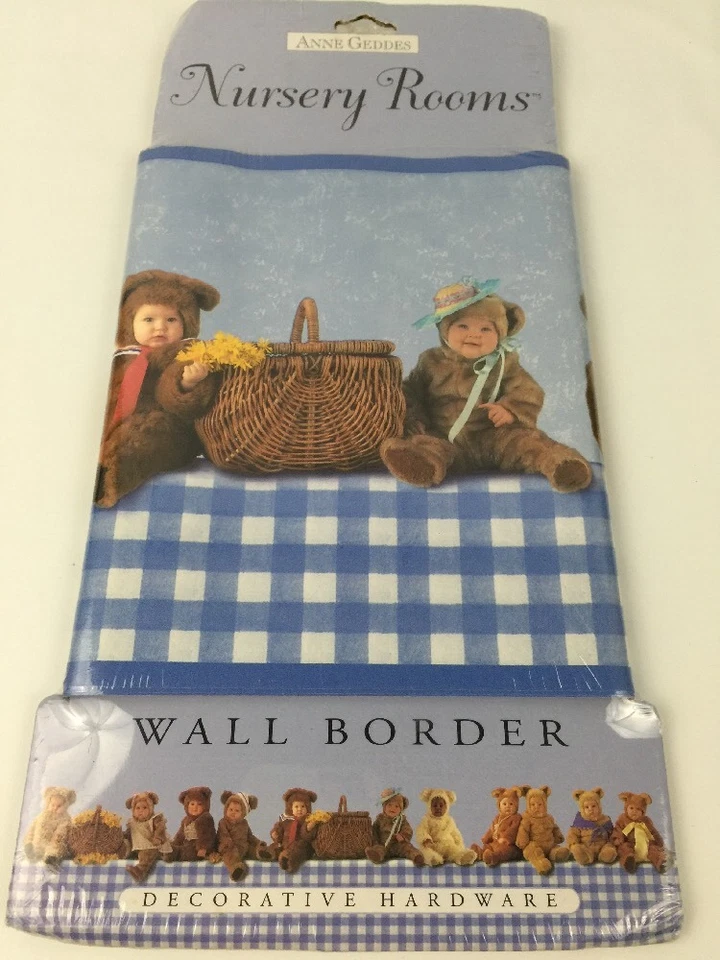 Papel pintado borde de pared bebé niño niña decoración habitación infantil Anne Geddes osos de peluche Foto 4 de 4