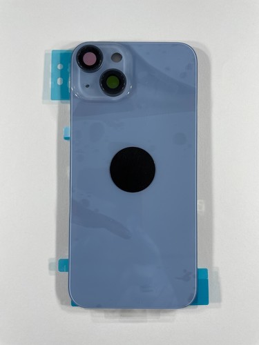 OEM iPhone 14 Back Glass Cover Rear Housing Door w/lens & magnets Replacement - 第 6/19 張圖片