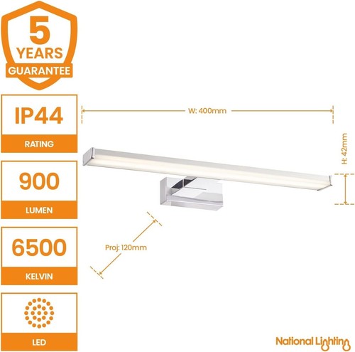Modern LED Bathroom Light Over the Mirror Vanity Light Chrome Indoor Wall Lights - Picture 10 of 12