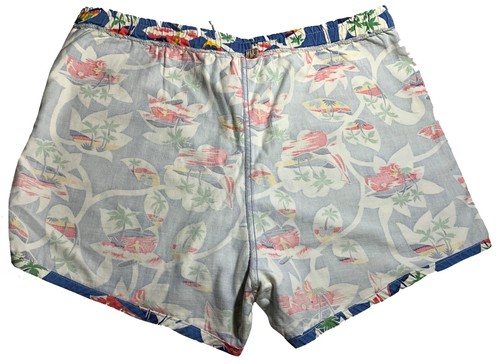 BROCKWAY Vintage 60s Men's Swim Trunks - Sz 36 - California Surfer Print - Blue - Picture 8 of 10