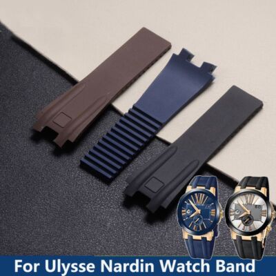 Wasserdichtes Silikonkautschuk Uhrenarmband für Ulysse Nardin mit Faltschließe