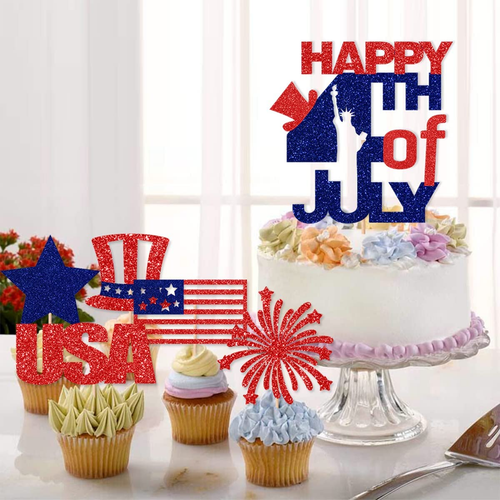 Cupcake Toppers Independence Day July 4th Patriotic Cake 18Pcs Flag ToothPicks - Picture 5 of 9