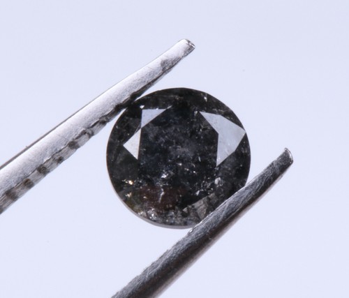 1.03cts 5.73mm Natural Grey Salt & Pepper Round Brilliant Cut Loose Diamond V04 - Picture 11 of 11