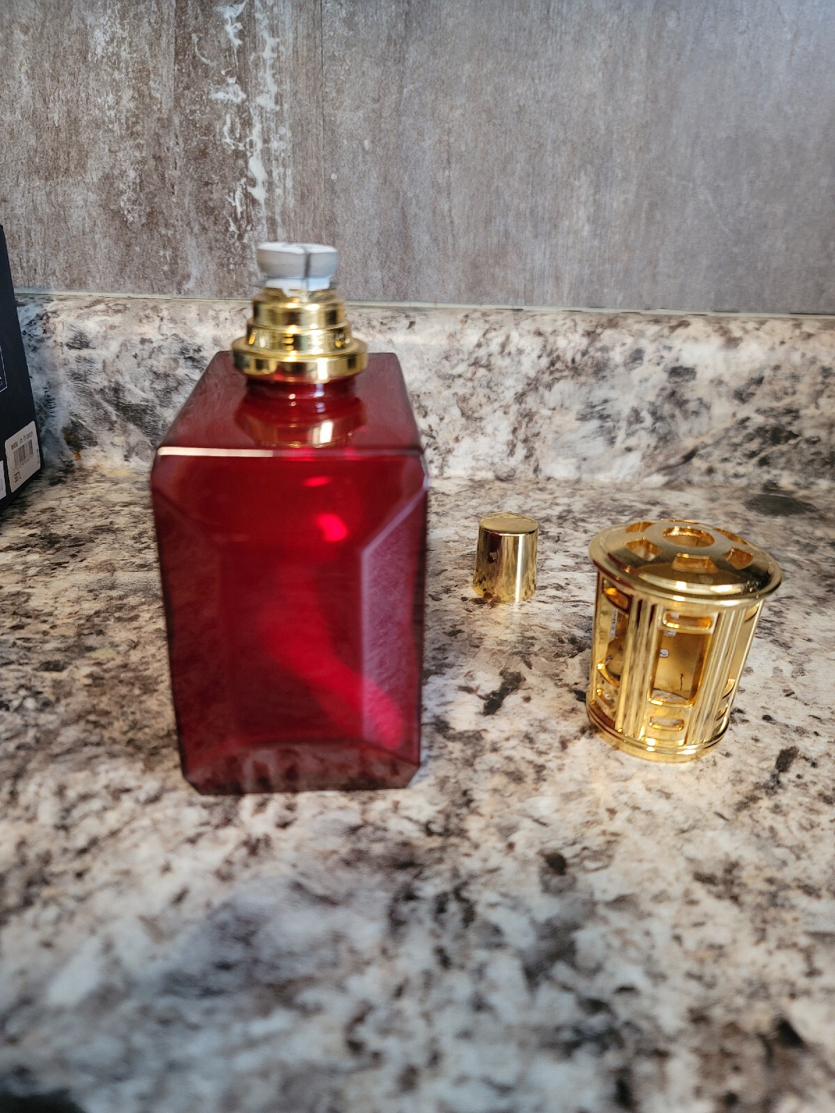 Lampe Berger Paris Ruby Red Glass Oil Fragrance Lamp 6” Tall With Box