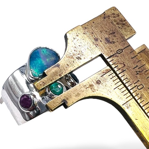 Anillo Banda Plata Esterlina 925 Esmeralda Zafiro Rubí Ópalo Natural 8 - Imagen 13 de 15