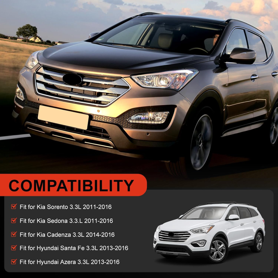 3.3 G6DH Engine Rebuild Overhaul Kit for 11-19 Hyundai Santa Fe Kia ...