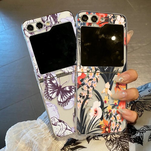 For Samsung Galaxy Z Flip6 Flip5 Flip4 3 ShockProof Slim Flowers Hard Case Cover - Picture 2 of 19