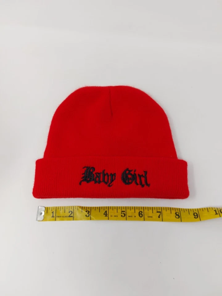 Gorro de punto rojo para bebé niña Foto 3 de 3