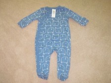 NWT BABY GAP ONE PIECE OUTFIT 3-6 MONTH LONG SLEEVED,FOOTED, BLUE/WHITE BEARS