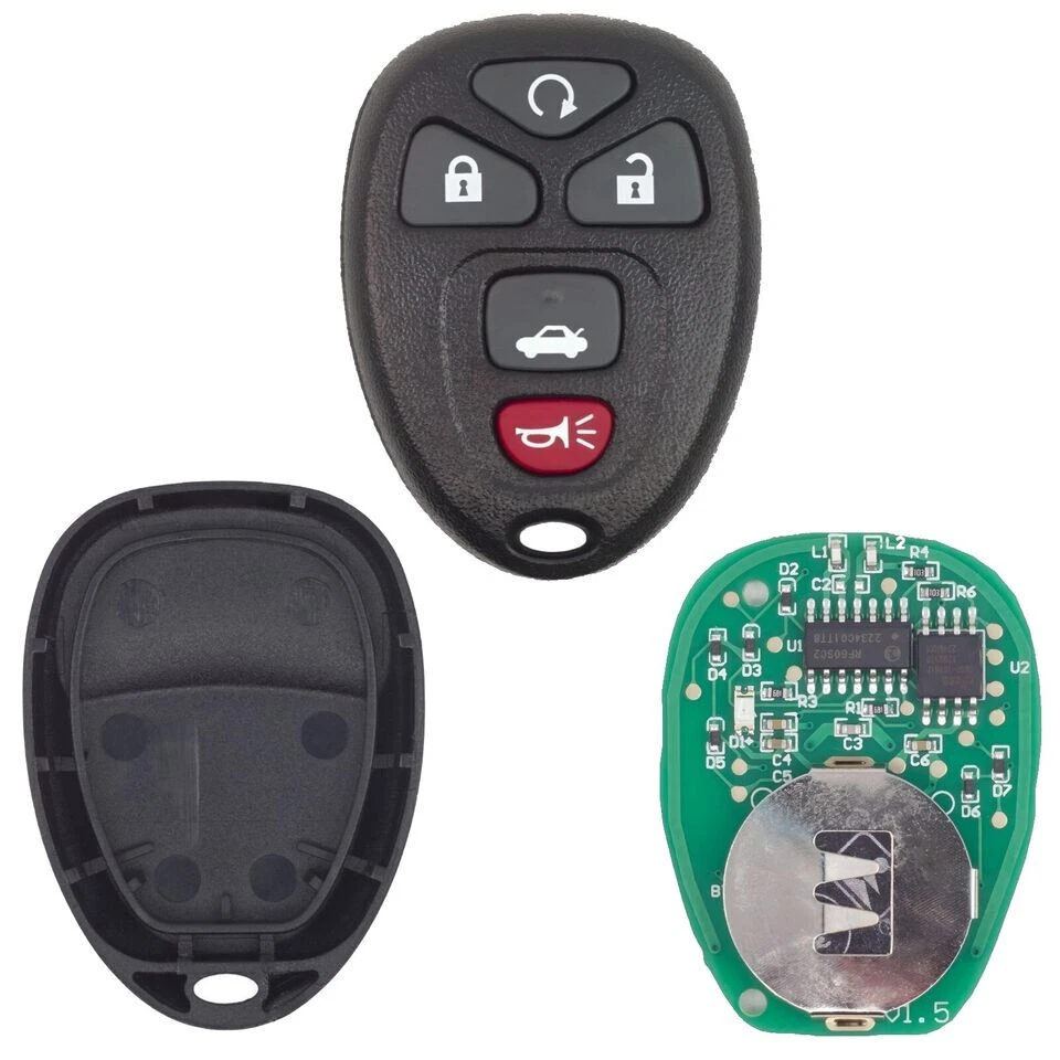 2 para Pontiac G6 5 botões controles remotos fob chave sem chave 2005 2006 2007 2008 2009 2010 - Imagem 4 de 4
