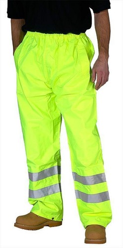 Mens Hi Vis Viz Visibility Waterproof Over Trousers Pants Safety Work Wear New - Picture 8 of 12