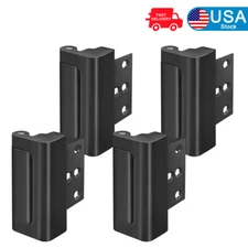 4PACK Home Security Child Safety Door Lock Door Reinforcement Lock Black US