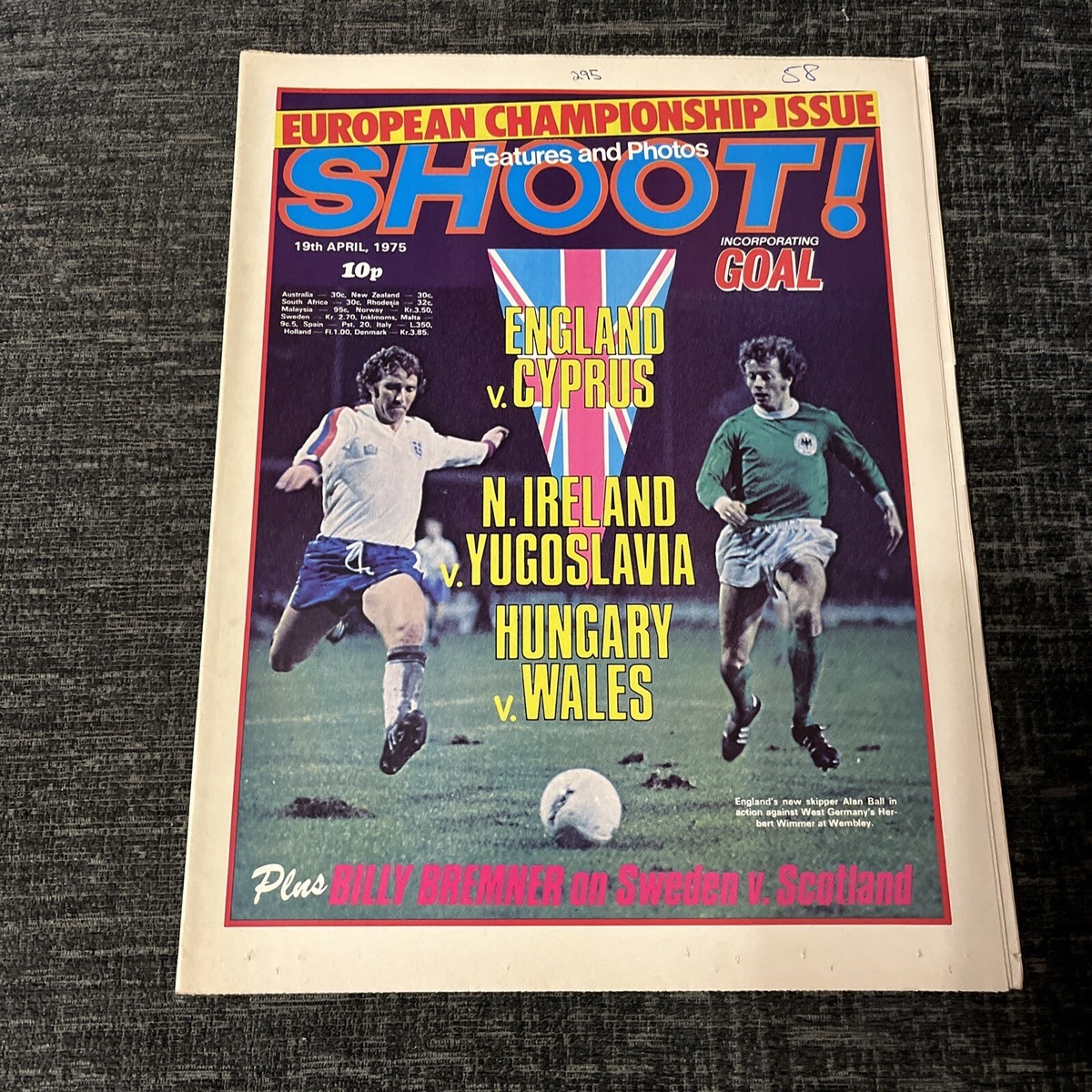 Shoot Magazine 19 Apr 1975 England Team Group (v West Germany