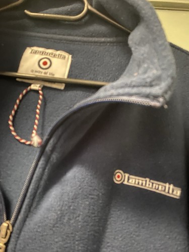 Top polar con cremallera completa Lambretta para hombre talla 3XL azul marino informal - Imagen 4 de 4