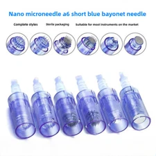 10pcs A6 Short Blue Electric Microneedle Tips - 9/12/24/36/42 Pin Nano
