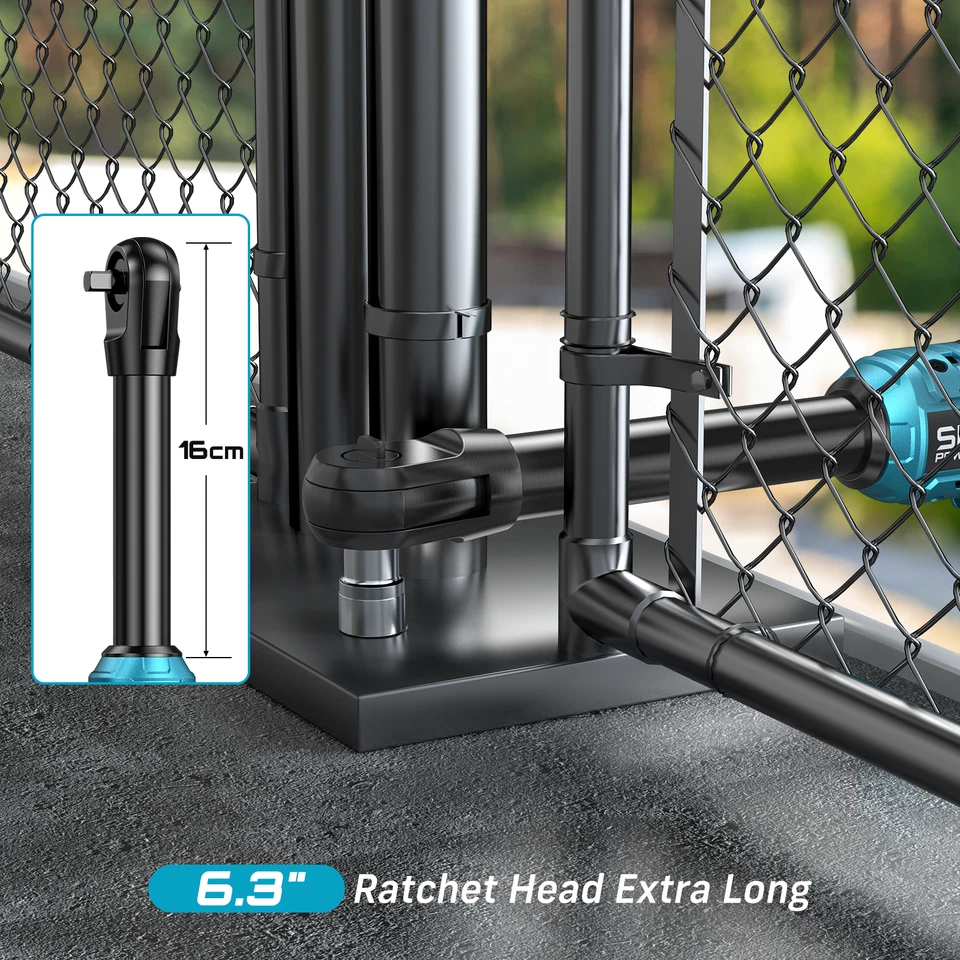 Llave de trinquete eléctrica inalámbrica extendida Seesii 3/8" 59 pies-lb llave sin escobillas Foto 3 de 4