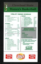 1996-97 Cleveland State Vikings Basketball Magnet Schedule Midwestern Collegiate