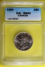 1952 - ICG MS62 CANADA 25 CENTS GEORGIVS VI DEI GRATIA REX! #B37749