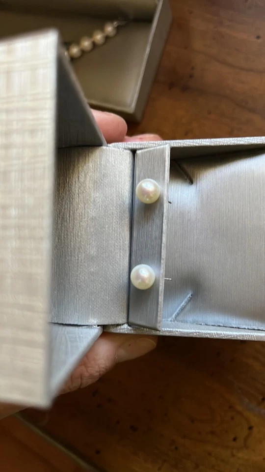 Conjunto de brincos de pulseira de colar de ouro 14k com pérolas de água doce Zales - Imagem 3 de 4