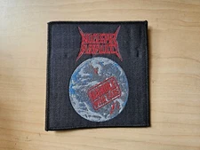 NUCLEAR ASSAULT, HANDLE WITH CARE, SEW ON  BLACK BORDER WOVEN PATCH