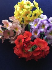 Vintage Millinery Flower Primrose 1 1/2" Pure Silk Pick your color Bunch of12 ND