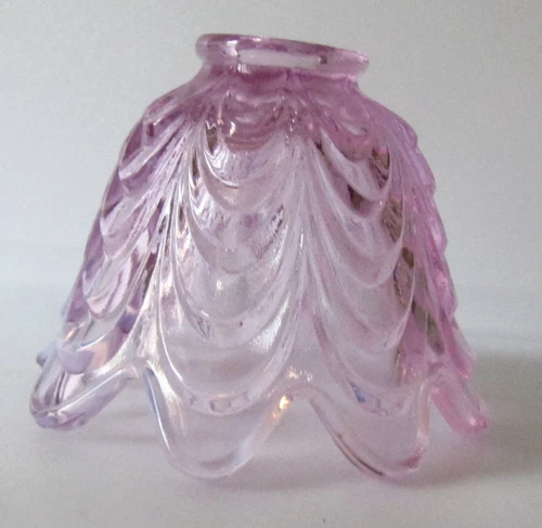 Fenton Glass Dusty Rose Pink Drape Opalescent Candle Holder Flat Bottom