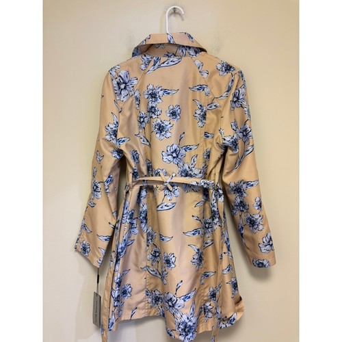 Karl Lagerfeld Paris Floral Print Moto Trench Coat Waterproof NWT Medium - Picture 5 of 8