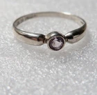 VINTAGE STUNNING AMETHYST COLOR CZ STERLING SILVER RING ~ SIZE 8.5