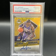 2021 Mosaic Fast Break Autograph Gold AMAR'E STOUDEMIRE /10 PSA 10