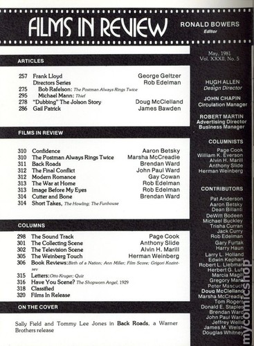 Films in Review Vol. 32 #5 VG/FN 5.0 1981 Stock Image Low Grade - Picture 2 of 2