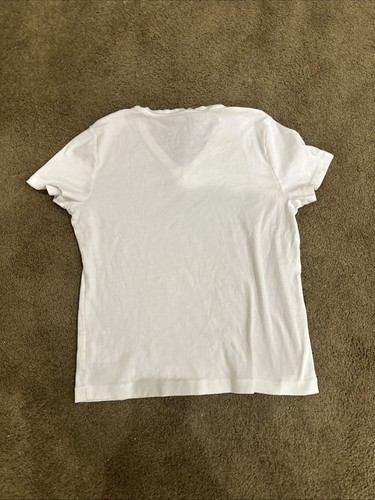 Womans JONES NEW YORK White V-Neck T-Shirt Sz. L. VG++ Cond - Picture 5 of 9