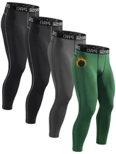 4 Pack Thermal Underwear Long Johns Fleece Base Layer Bottoms Thermal Legging...