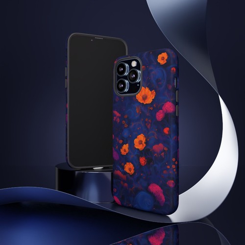 Blue Floral Phone Case, Tough Phone Case, Cute Phone Cover, Unique Gift For Her - 第 107/273 張圖片