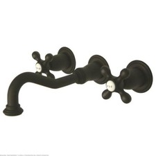 Kingston Brass Oil Rubbed Bronze 8" Wall Mount Sink Faucet with Cross Handles